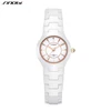 SINOBI Fashin White Ceramic Strap Woman Watches New Top Luxury Stainless S Ladies Quartz Wristwatches High Quality Women's Clock 1