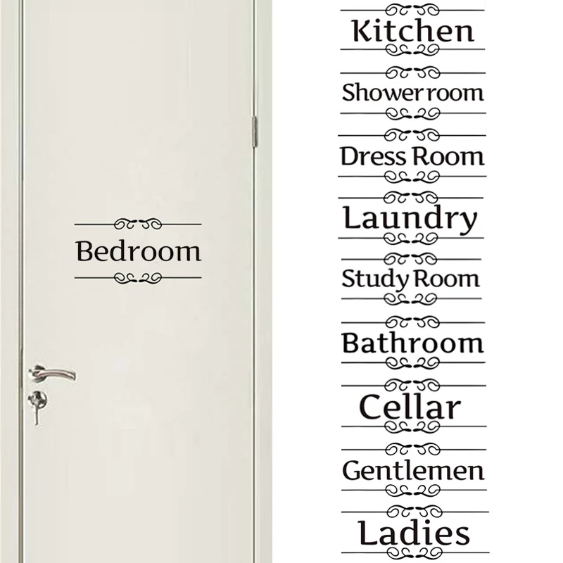 Funny Entrance Sign Wall Sticker Kitchen Bathroom Bedroom Laundry Garage Cellar Toilet Door Decoration Vinyl Art Diy Home Decal wall stickers kitchen wall sticker