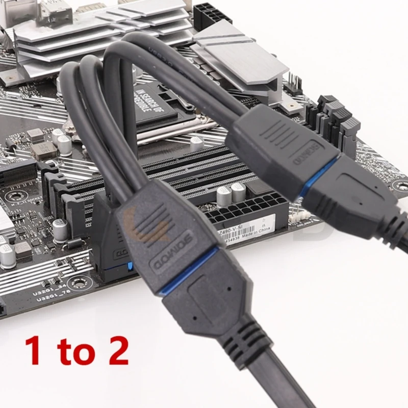 

2 Port USB 3.0 Female to 20 Pin Header Motherboard Cable Internal Connection，Dual Port USB 3.0 19 Pin Y Splitter DropShipping