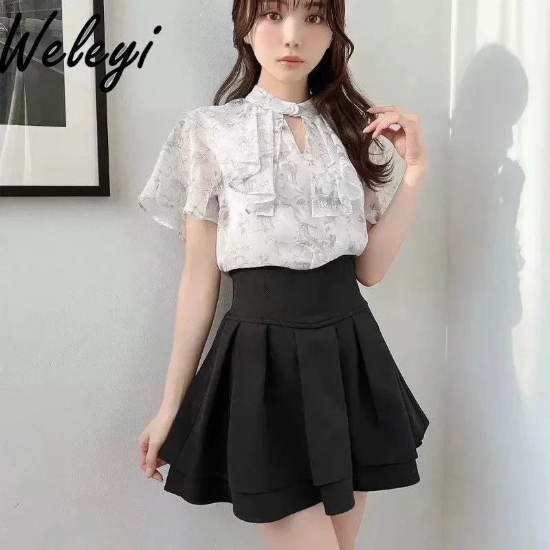 Japanese Mine Series Mass Production Black Shorts Skirt