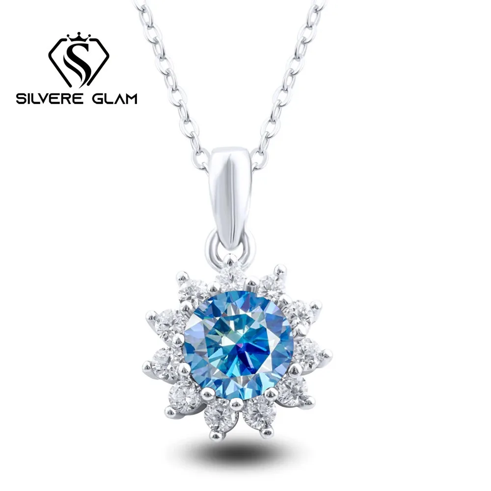 1CT D Color Moissanite Sun Mom Necklace Hot Selling S925 Sterling Silver Necklace Fine Jewelry For Party Wedding Mother's Day 5