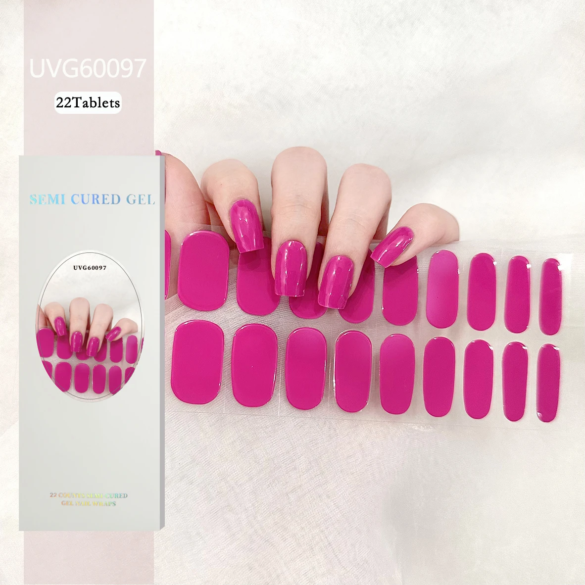 20 Tipps Black Cat Eye Reine Farbe Glänzend Halbhärteter Langlebiger Nagelkleber Kunstaufkleber mit Nagelfeile Nail Art UV-Licht erforderlich – Detail 9