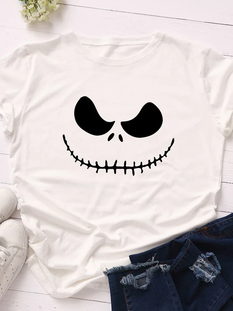 

Ghost Face Print Women T Shirt Short Sleeve O Neck Loose Women Tshirt Ladies Tee Shirt Tops Clothes Camisetas Mujer