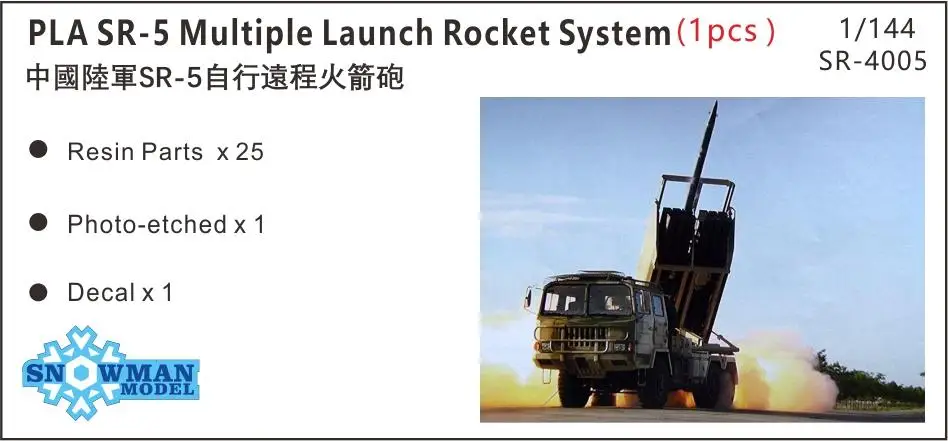 

Snowman SR-4005 1/144 Scale PLA SR-5 Множественная ракетная система Launch 1 шт.