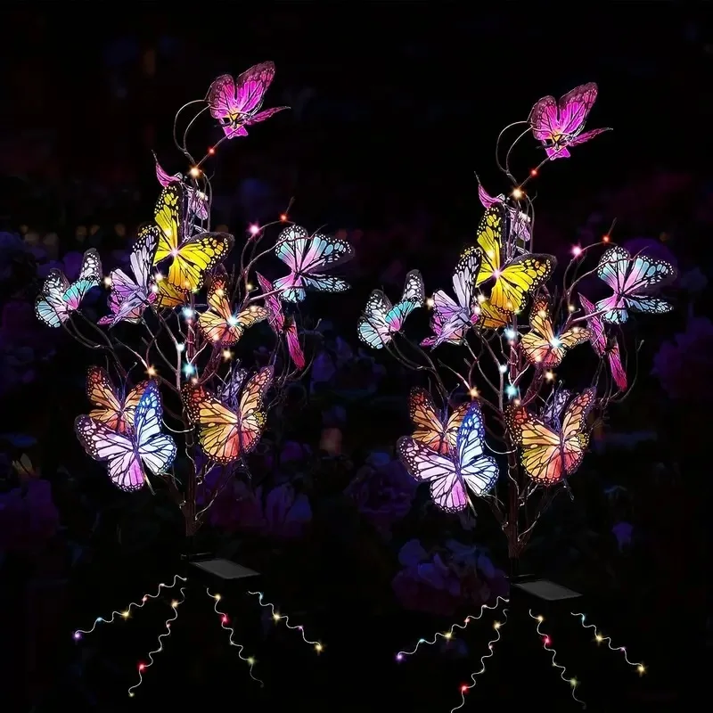 Description Picture 6 of item1pc Solar Butterfly Tree Lights Yard Outdoor Balcony Garden Waterproof Lawn Ground Insert Lights Festival Atmosphere Decor Lamps