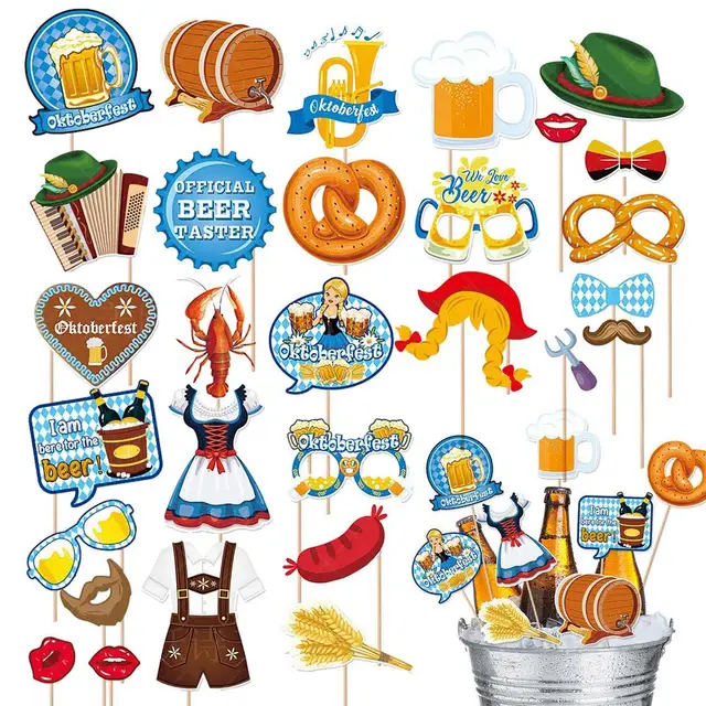 Decoracion De Oktoberft 2024 Banderas Divertidas Del Ftival De Cerveza Bávara, Accorios