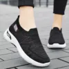 Womens Casual Slip On Sports Shoes Breathable Mesh Soft Soled Low Top Platform Shoes Solid Color Outdoor Shoes Lady Cozy Loafers 1