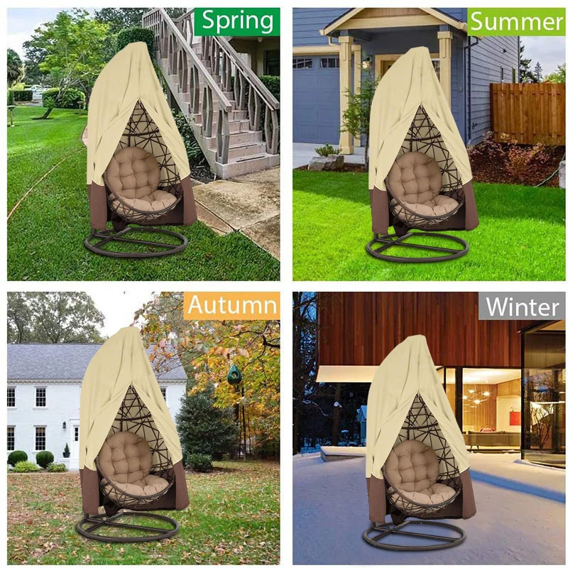 Hanging Swing Egg Chair Dust Cover With Zipper Anti UV Sun Protector Cover Garden Patio Waterproof Rattan Seat Furniture patio furniture cover chair dust cover