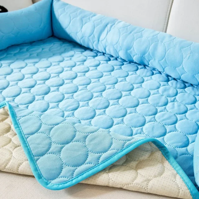 Summer Ice Silk Pet Cooling Mat Chilling Pad for Cats & Dogs Breathable Cooling Gel Pad for Hot Weather Non-Slip Dog Cat Bed Mat 4