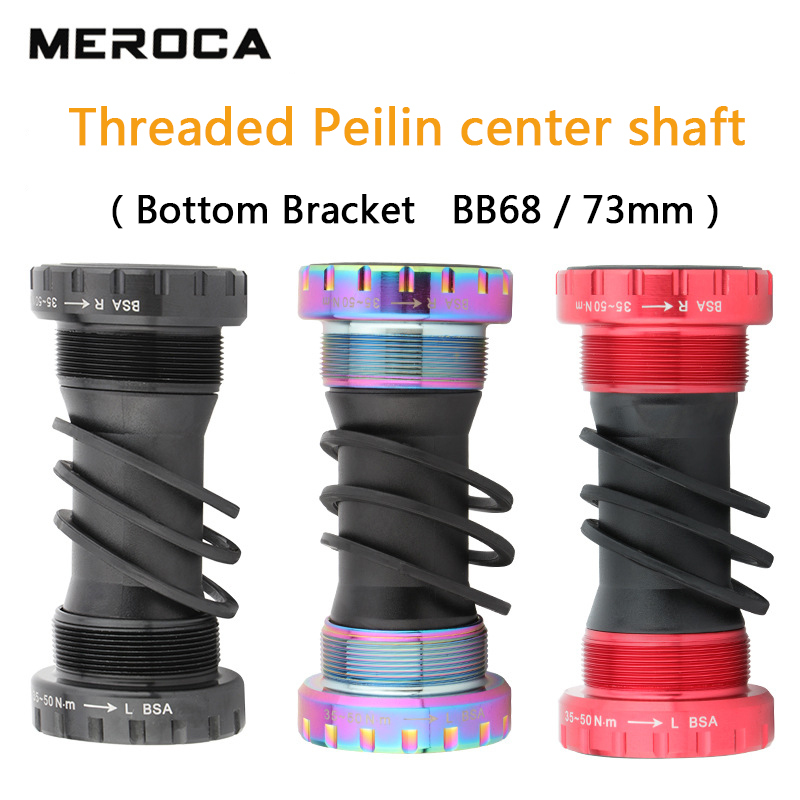 MEROCA BSA Ceramic Bottom Bracket for Mountain Road Bikes Is Suitable for 68-73mm BCI.37-24T 24MM Bicycle Threaded Center Axle