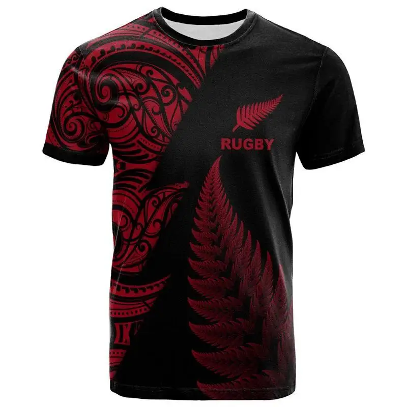 New Zealand Maori Rugby Sports t shirt for Women Summer Breathable Tops 3D Print Short Sleeve Oversized Men Clothing