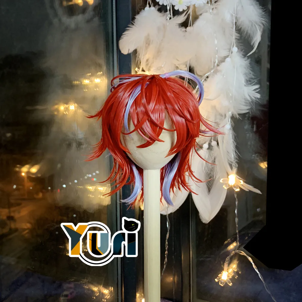 

DRB Division Rap Battle Kannonzaka Doppo Doll Use Red Short Wig Cosplay Men 1/3 1/4 1/6 BJD Doll Handmade Wig Hair C