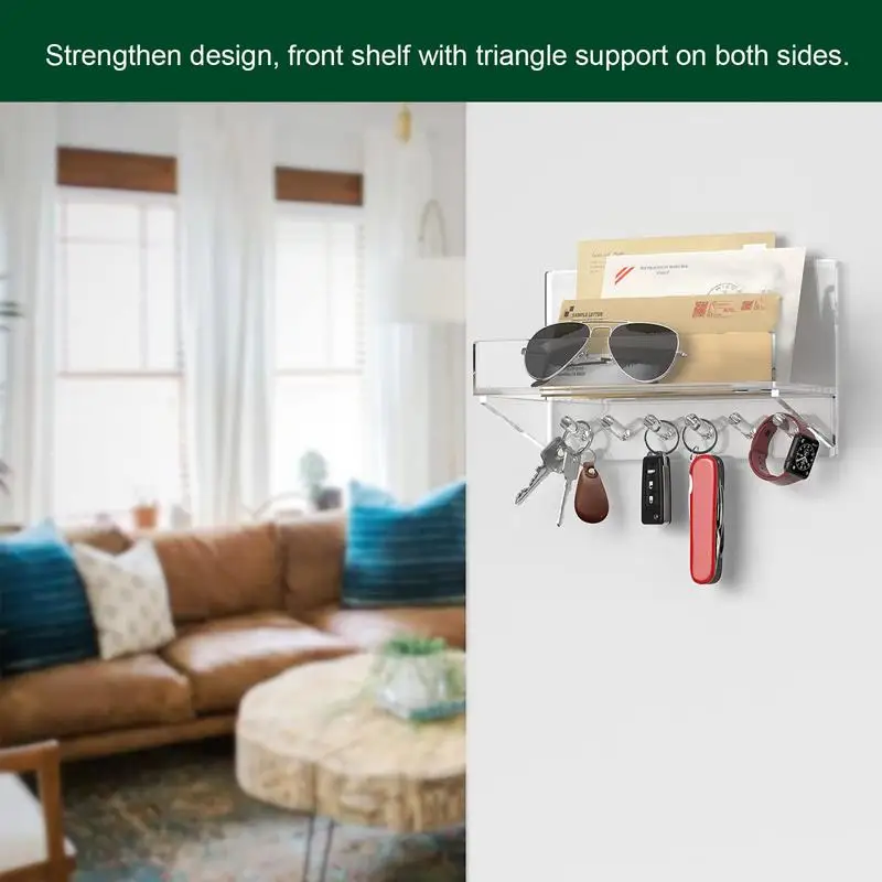 벽 메일 키 정리함 아크릴 거치대 벽 마운트 메일 및 키 정리함, 가정용 정리정돈 선반, 복도 장식