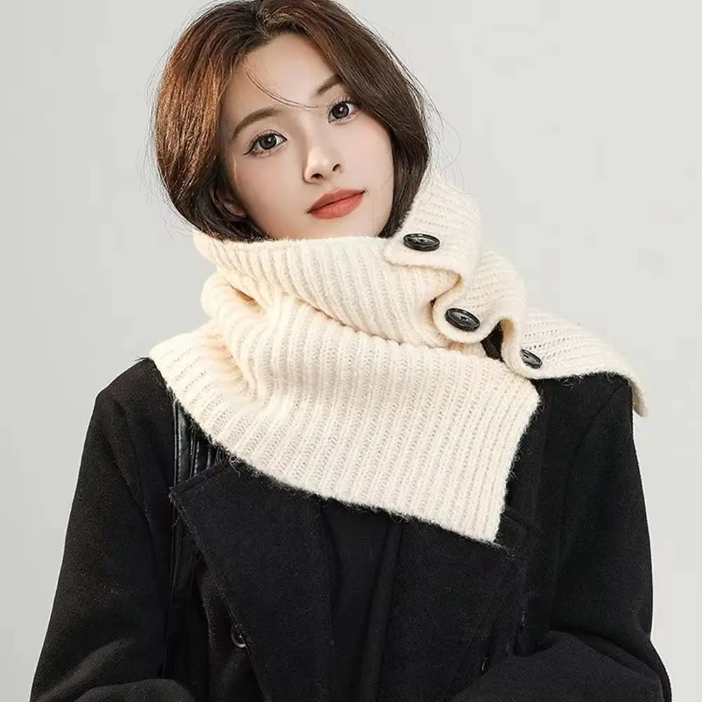 Knitted Fake Collar Scarf Women Warm Turtleneck Neck Warmer Detachable Winter Windproof Scarf