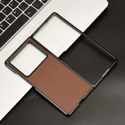 Premium Carbon Fiber Leather Folding Protective Case - Sleek and Durable Design for Plastic (Brown)