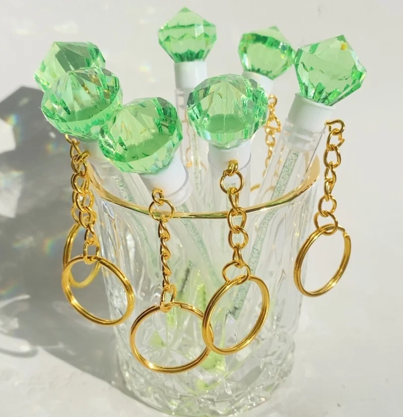10개 빅 다이아몬드 래쉬 브러쉬 일회용 속눈썹 브러쉬 스풀리 마스카라 완드 인 튜브 Wity Keyring