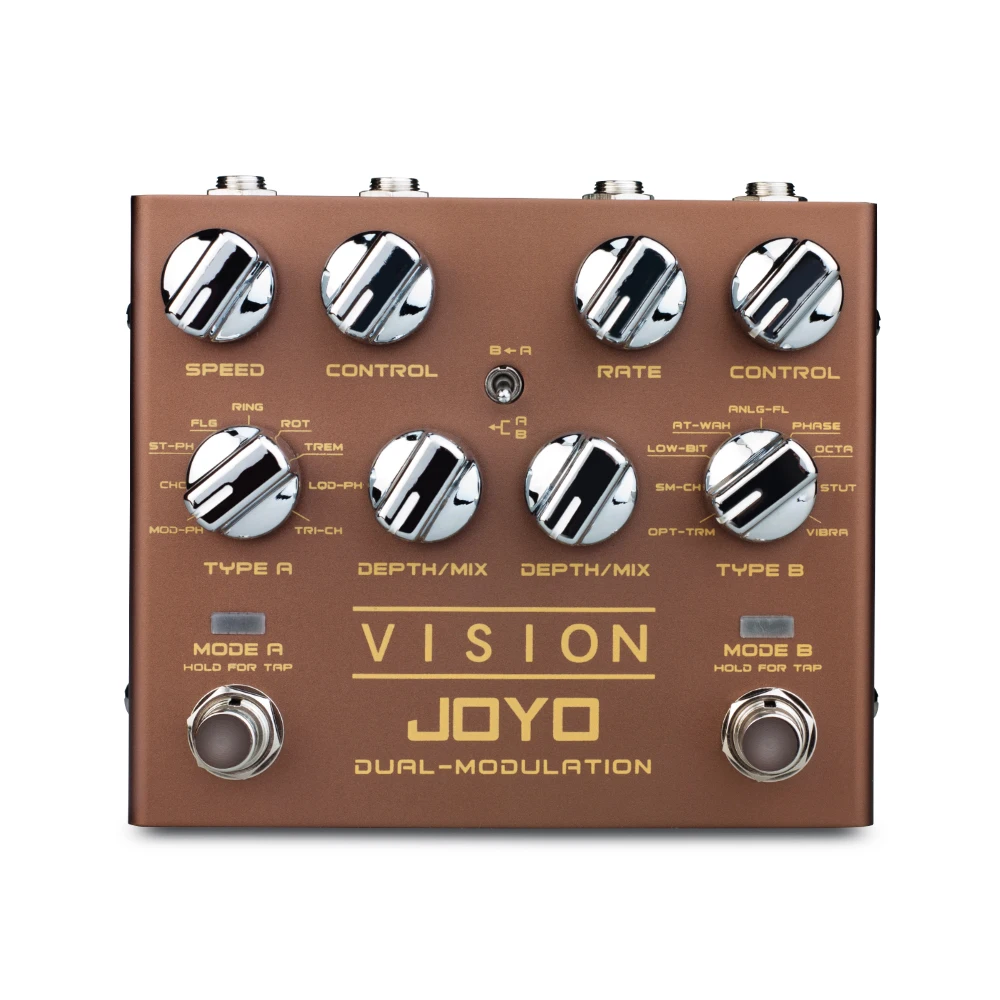 

JOYO R-09 VISION Modulation Multi-effect Pedal Dual Channel 9 Effects Support Stereo Input and Output for Electric Guitar