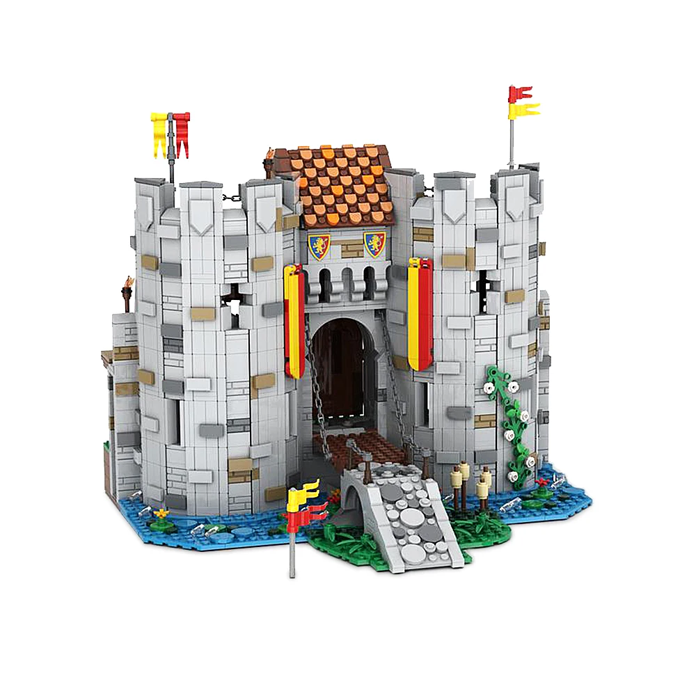 

Gobricks MOC The gate of Bricktenstein castle Bricks Model Medieval Castle Building Blocks Creative House Architecture Toy Gift