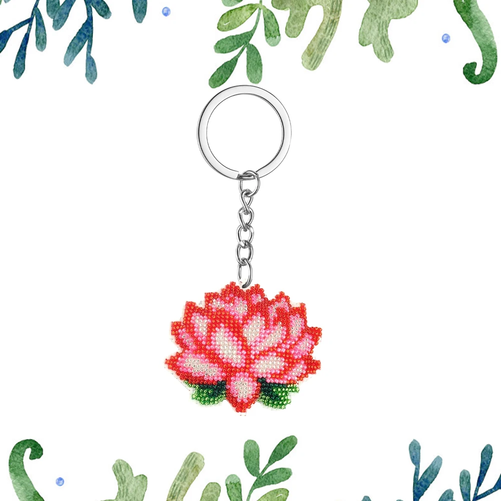 Cross Stitch Bead Keychain Exquisite Keychain Pendant Beaded Embroidery Kit DIY Cross Stitch Keyring For Adults Beginners embroidery kits