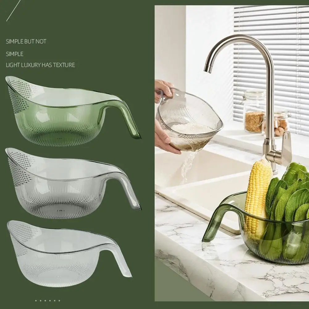 

1pcs New Pot Strainer Plastic Crescent Pan Strainer with Handle for Water Filters Rice Fruit Vegetable Pasta Kitchen Gadgets