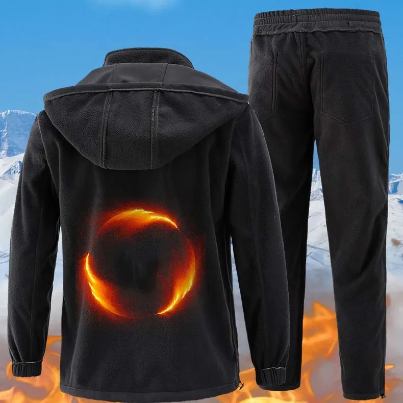 Men Winter Autumn Fleece Jackets Tactical Waterproof Suits Outdoor Hiking Camping Tracksuits Coats Thermal Pants Men Clothing 3
