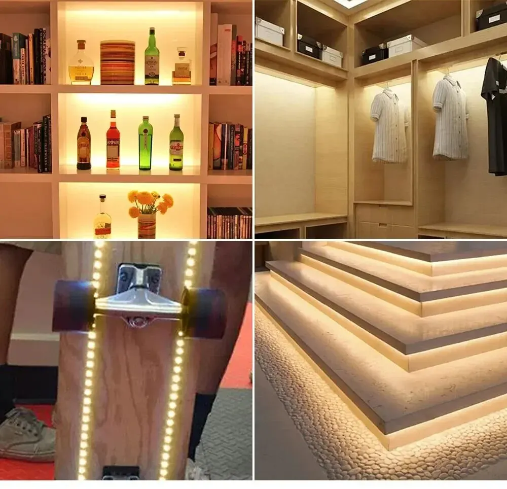 스마트 계단 모션 LED 라이트 스트립 센서, 디밍 라이트, 실내 홈 파티 장식, 야간 조명, 축제용 LED
