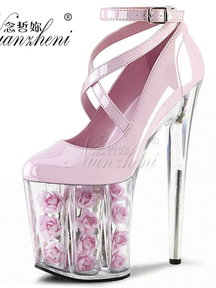 

Pole Dance 8Inches Gothic Sweet Round Toe Thin Heels Platform Pumps Exotic Dancer Fashion Sexy Fetish Stripper Heels Full Dress