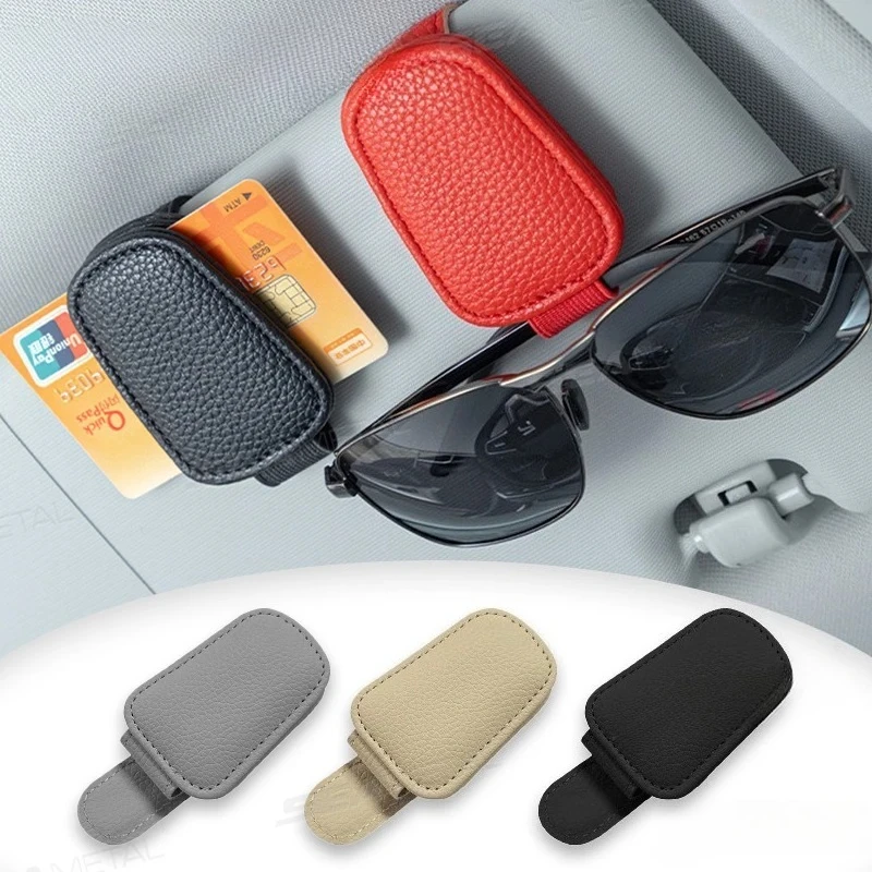 Sleek Magnetic Car Visor Sunglasses and Card Holder
