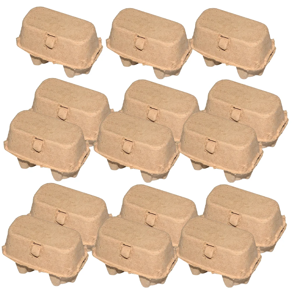Kitchen Storage Rack 25 Pcs Egg Cartons For Chicken Eggs Pulp Tray Lid Organizer Fridge Office Natural