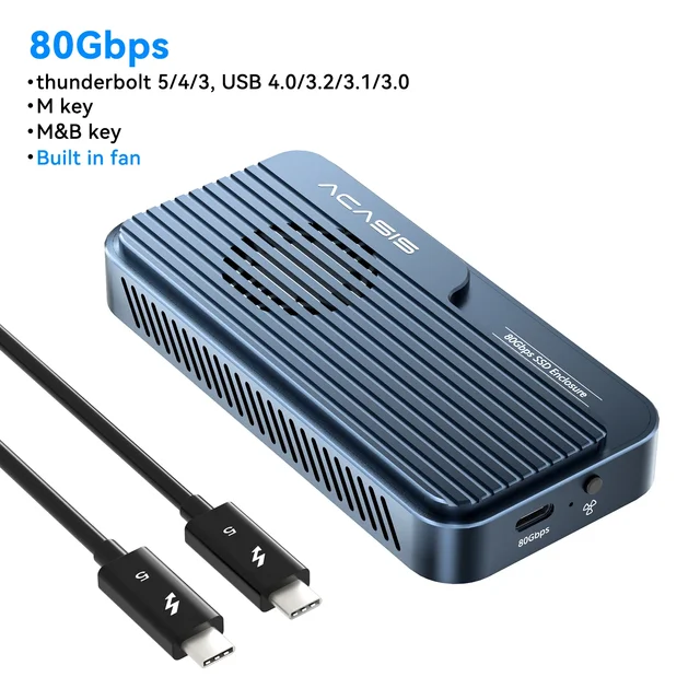 Acasis 80Gbps USB4 M.2 NVMe SSD Case Thunderbolt 5 USB-C NVME SSD