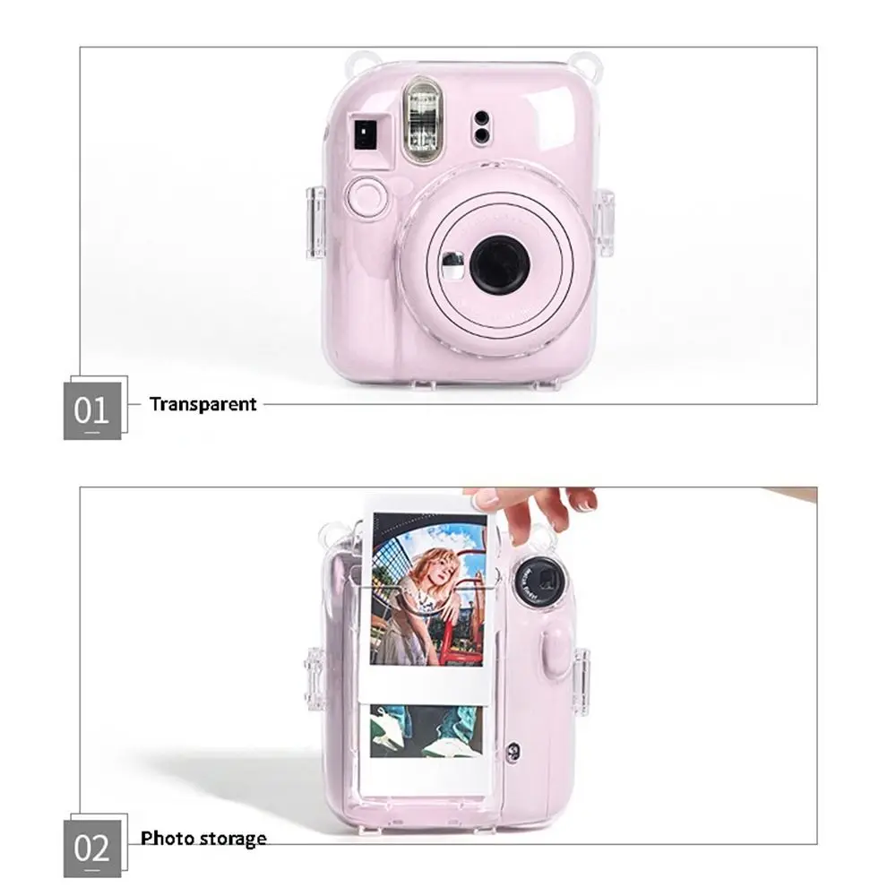 Camera Case Protective Carry Bag Cover For Fujifilm Instax Mini 12 with Shoulder Strap Storage Bag with Cute Sticker