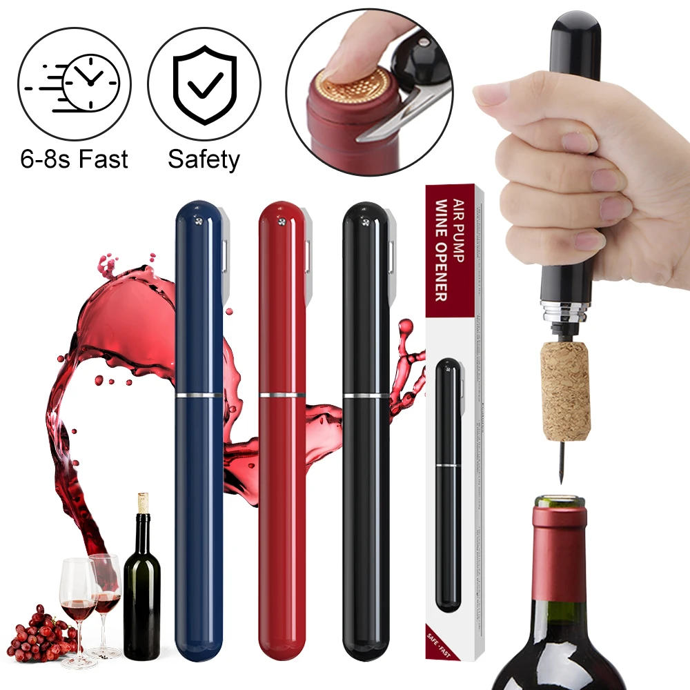 Air Pump Wine Bottle Opener Portable Air Pressure Corkscrew Pump