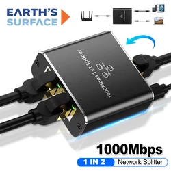 High - Speed Gigabit Ethernet Splitter & Adapter - Dual Port LAN Connector (1 IN 2 OUT)