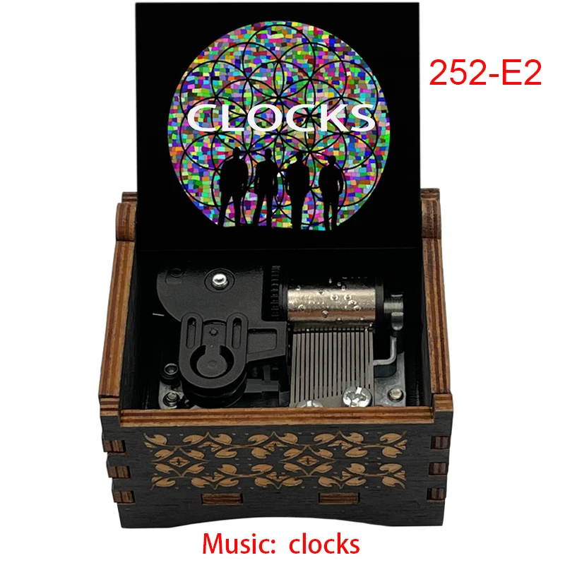 Elegant 18-Tone Music Box with 'Clocks' Clip – Perfect Study Desk Ornament and Holiday Gift