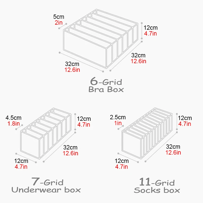 Storage box Underwear storage organizer Underwear storage box Drawer divider Drawer organizer Underwear storage box Socks wardrobe Drawer-type Panty socks Compartment storage boxes Drawer box Home
