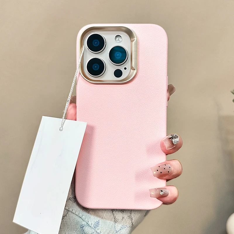 Luxury Leather Texture Soft Silicone Shockproof Bumper Case with Matte Finish