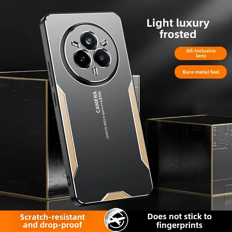 Luxury Aluminum Alloy Metal Matte Back Case with Cold Skin Feel - Shockproof Protective Phone Cover