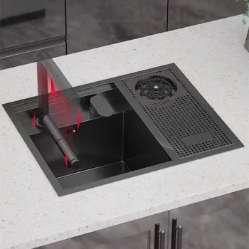 ที่ครอบสเตนเลสสตีล304อ่างล้างจานแบบมองไม่เห็นสีดำนาโน 1