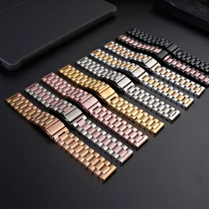 Elegant 22mm Stainless Steel Watch Strap - Premium Metal Bracelet Band