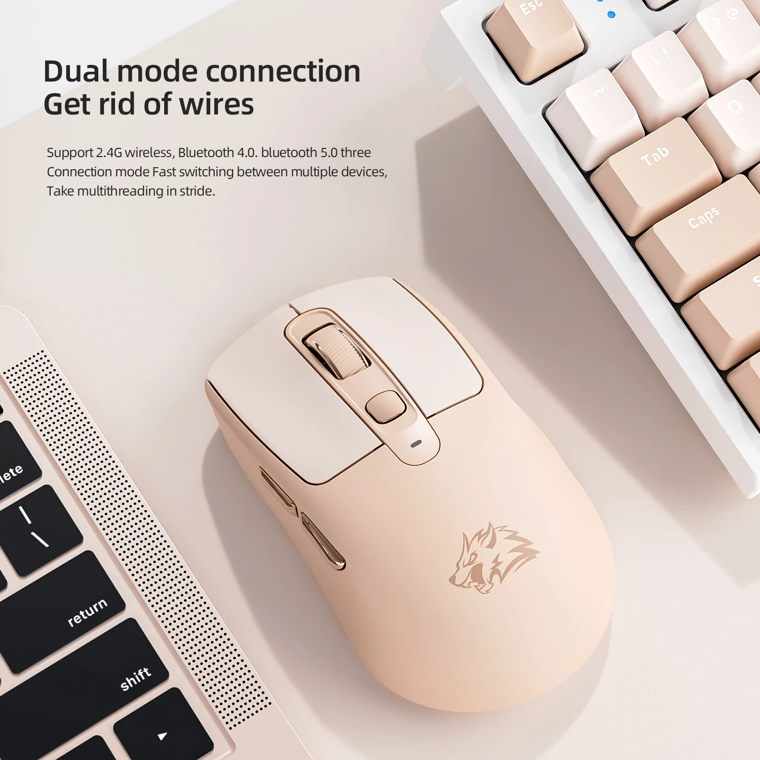 2.4G wireless mouse Bluetooth dual-mode low-frequency Type-C charging Win/MAC/Android