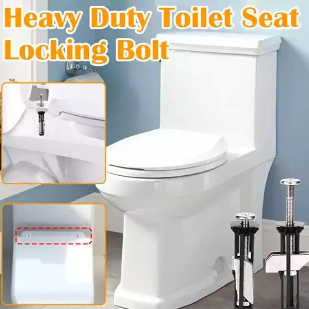 2Pcs Heavy Duty Toilet Seat Fastener Bolt Kit Universal Toilet Seat Bolts Stainless Steel Toilet Seat Screws Replacement Kit