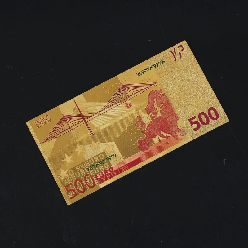 Euro banknote ornament 7Single Pack Euro Banknotes Gold Foil Paper Currency Craft Collection Series Euro Collectible Commemorative Ornament