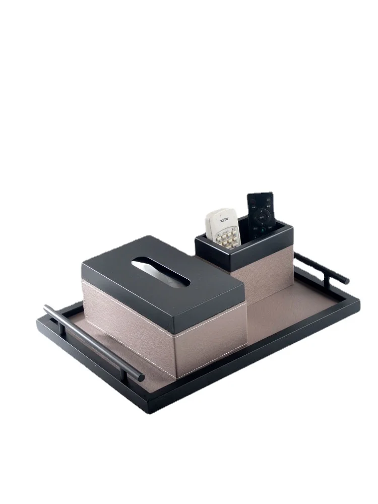 

YY Tea Table Decoration Storage Box Tray Set Light Luxury Modern Paper Extraction Box Three-Piece Set