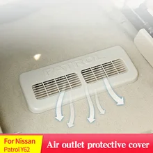 

Air Outlet Protective Cover For Nissan Patrol Y62 Metal Prevent Blockage Decorate Car Accessories Black Silver 2pcs