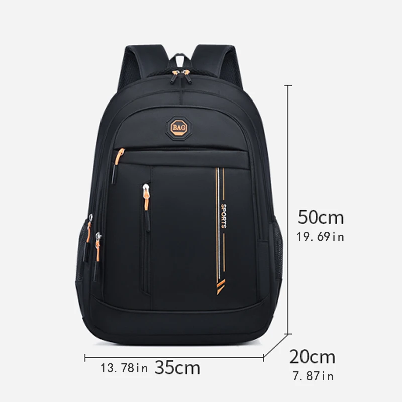 Men's large capacity Backpack - laptop backpack, side pocket - durable, adjustable shoulder strap, safety zipper closure