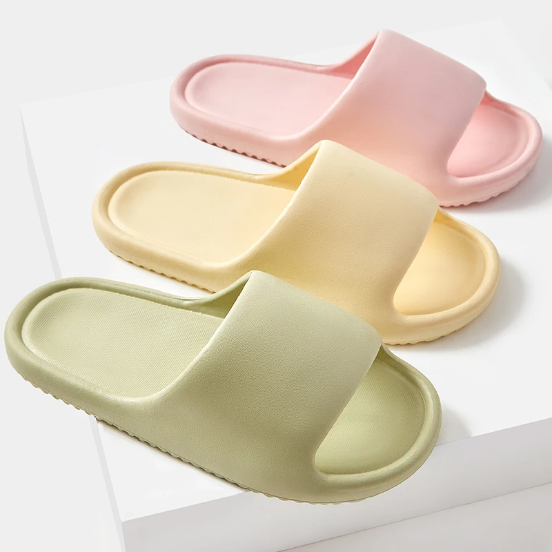 Women's Classy  Slippers for Women's Home Use Thick-Soled Indoor Summer Bread Sandals for Men's Couples Bathroom Bathing Non-Slip Slippers - 2