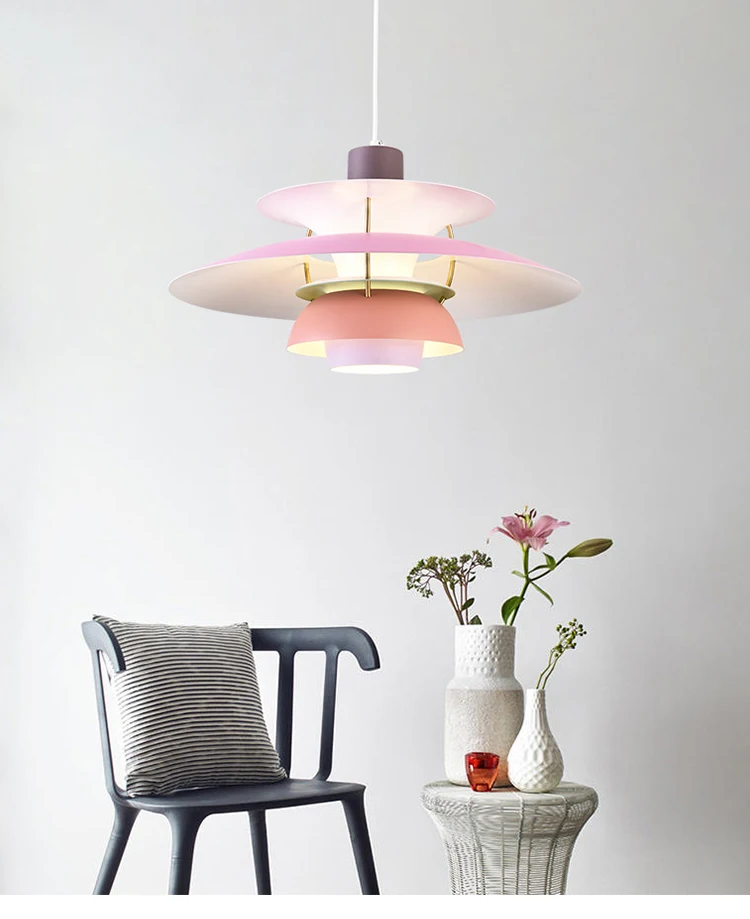 Description Picture 2 of itemDanish Design Pendant Light High Quality Umbrella Led Hanging E27 Lamp Live Room Modern Colorful Chandelier