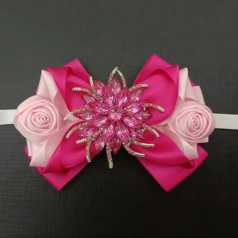 Original Design Handgefertigte Fliegen Luxus Herren Damen Business Bankett Hochzeit Anzug Hemd Schleife Rosenblüte Strass Krawatte – Detail 3