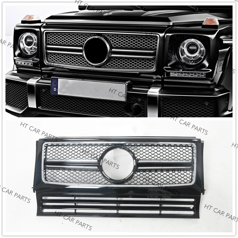 

For Mercedes Benz G Class W463 G Wagon G500 G550 G350 G55 G63 1990-2018 1 Set Black AMG Style of Front Bumper Grille Mesh