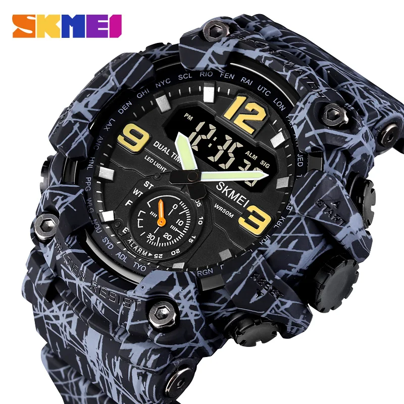 Skmei-Fashion-Japan-Digital-Movement-3-Time-Stopwatch-Watches-Sport ...
